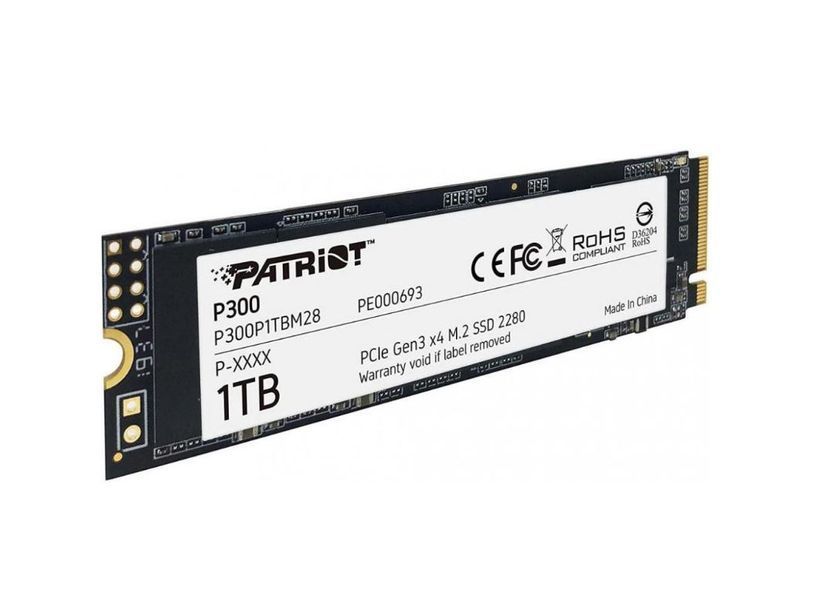 Накопичувач SSD 1TB Patriot P300 M.2 2280 PCIe 3.0 x4 NVMe TLC (P300P1TBM28) P300P1TBM28 фото