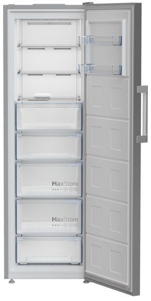 Морозильна камера Beko, 187x60x71, 286л, 1дв., E, NF, нержавіюча сталь B3RFNE314XB фото