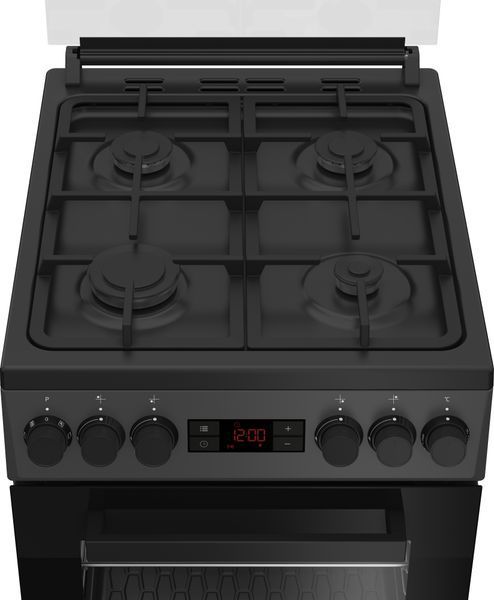 Плита Beko комбінована, 60л, 50x60см, дисплей, конвекція, чавун, чорний FSM52334DAO фото