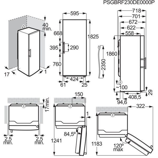 Морозильна камера Electrolux, 186x60х65, 278л, E, NF, інв., нерж LUS7ME28X фото