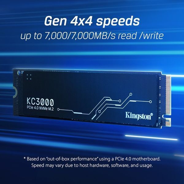 Накопичувач SSD 512GB Kingston KC3000 M.2 2280 PCIe 4.0 x4 NVMe 3D TLC (SKC3000S/512G) SKC3000S/512G фото