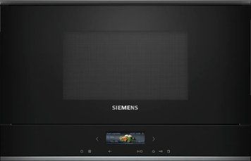 Мікрохвильова піч Siemens вбудована, 21л, електр. керув., 900Вт, гриль, дисплей, чорний BE732L1B1 фото