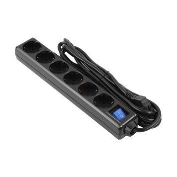 Фільтр живлення 2E (2E-U06ESM3BK) 6 розеток, 3 м, Black 2E-U06ESM3BK фото