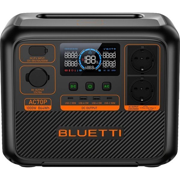 Зарядна станція Bluetti AC70P, 864Wh, 1000W, LiFePO4 AC70P фото