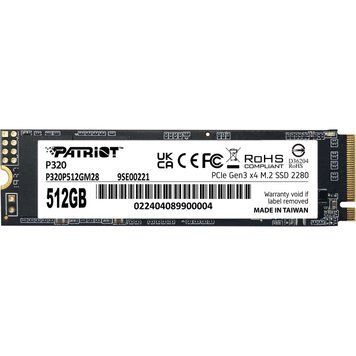 Накопичувач SSD 512GB Patriot P320 M.2 2280 PCIe 3.0 x4 NVMe TLC (P320P512GM28) P320P512GM28 фото