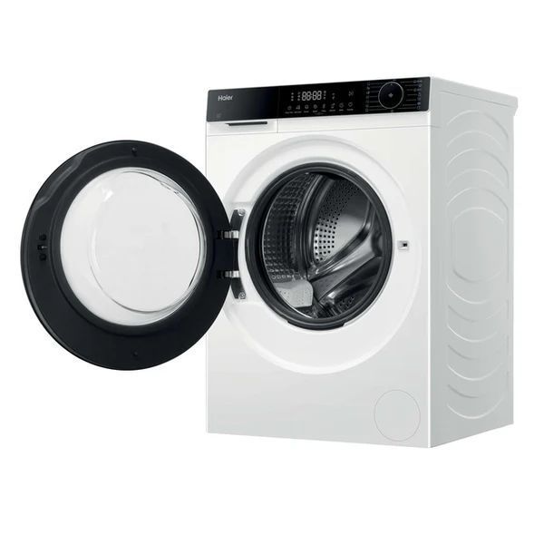 Пральна машина Haier фронтальна, 10кг, 1400, A, 52см, дисплей, пара, інвертор, люк чорний, білий HW100-BP14357U-S фото