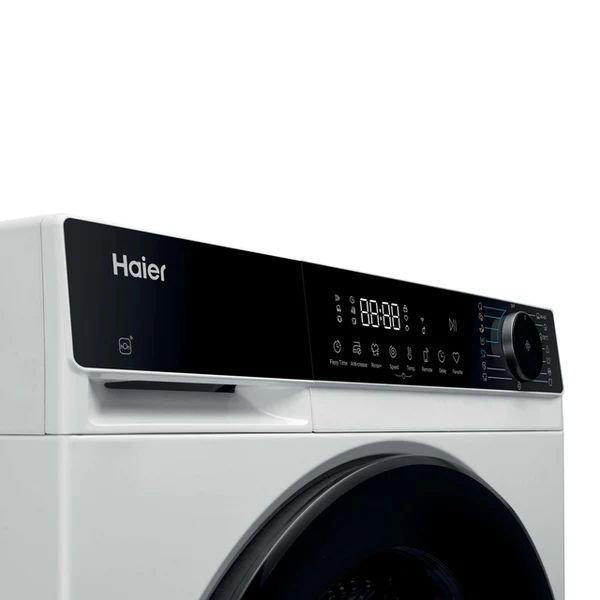 Пральна машина Haier фронтальна, 10кг, 1400, A, 52см, дисплей, пара, інвертор, люк чорний, білий HW100-BP14357U-S фото