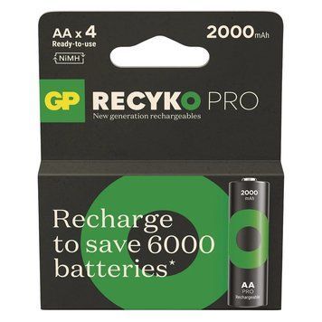 Акумулятори GP Recyko Pro AA/HR06 NI-MH 2000 mAh BL 4 шт GP210AAHCBR21-2TLB4 фото