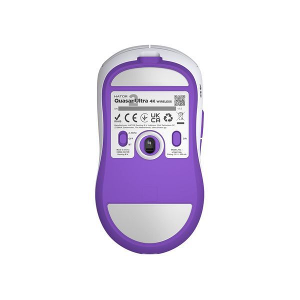 Миша бездротова Hator Quasar 2 Ultra 4K Wireless White/Lilac (HTM571WL) HTM571WL фото