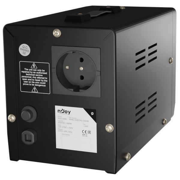 Стабілізатор NJOY Alvis 1000 (AVRL-10001AL-CS01B) AVR, 1 розетка Alvis 1000 фото