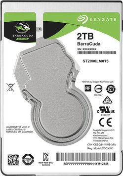 Накопичувач HDD 2.5" SATA 2.0TB Seagate BarraCuda 5400rpm 128MB (ST2000LM015) ST2000LM015 фото