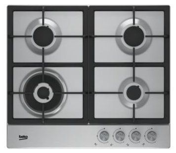 Варильна поверхня Beko газова, 60см, чавун, нерж HIAW64225SX фото