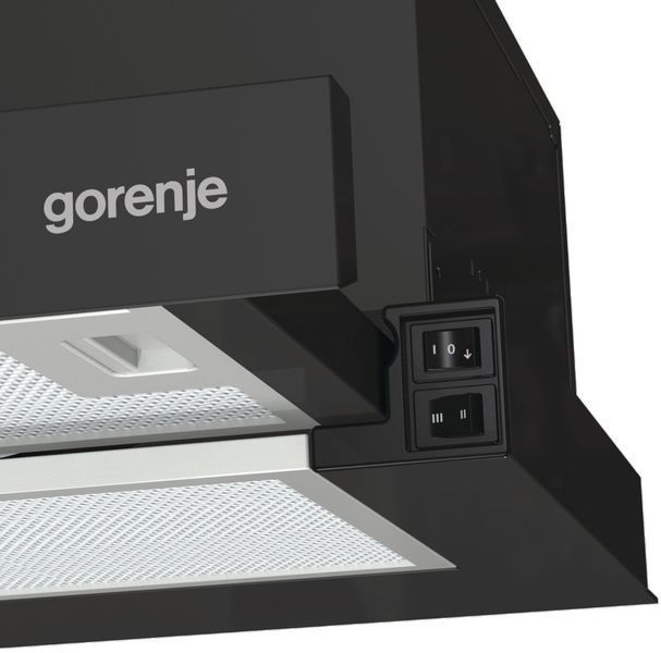 Витяжка Gorenje телескопічна, 60см, 350м.куб/год, чорний TH60E3B фото