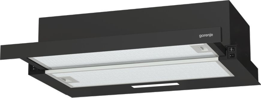 Витяжка Gorenje телескопічна, 60см, 350м.куб/год, чорний TH60E3B фото