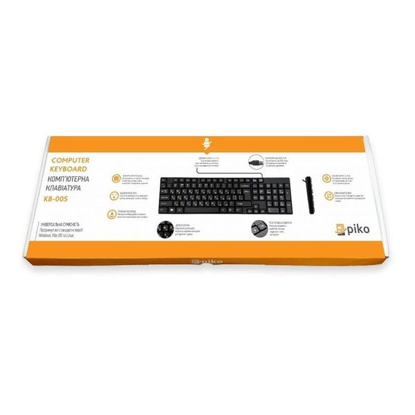 Клавіатура Piko KB-005 Ukr Black (1283126472459) 1283126472459 фото