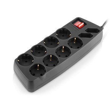 Фільтр живлення REAL-EL RS-10 Protect 1.8 м Black EL122300038 фото