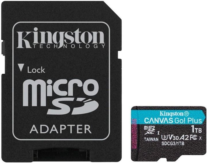 Карта пам`яті MicroSDXC 1TB UHS-I/U3 Class 10 Kingston Canvas Go! Plus R170/W90MB/s + SD-адаптер (SDCG3/1TB) SDCG3/1TB фото