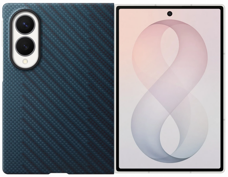 Чохол Samsung Fold 8 Wide Carbon Magnet Case EF-KF971SNEGUA Dark Blue EF-KF971SNEGUA фото