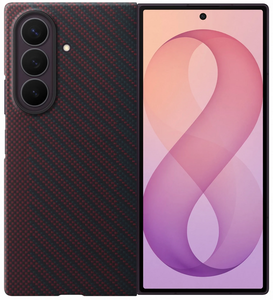 Чохол Samsung Fold 8 Ultra Carbon Magnet Case EF-KF976SREGUA Red EF-KF976SREGUA фото
