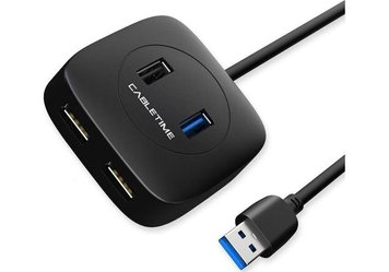 Концентратор USB Cabletime 4-Ports, USB3.0 + USB2.0 + Micro B з живленням (CB43B) CB43B фото