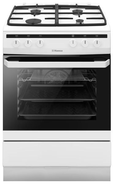 Плита комбінована Hansa, 60х60см, 62л, чавун, газ контр., білий FCMW680451 фото