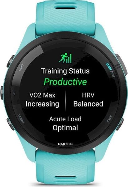 Смарт-годинник Garmin Forerunner 265 Black Bezel with Aqua Case and Aqua/Black Silicone Band (010-02810-52) 010-02810-52 фото