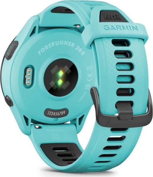 Смарт-годинник Garmin Forerunner 265 Black Bezel with Aqua Case and Aqua/Black Silicone Band (010-02810-52) 010-02810-52 фото