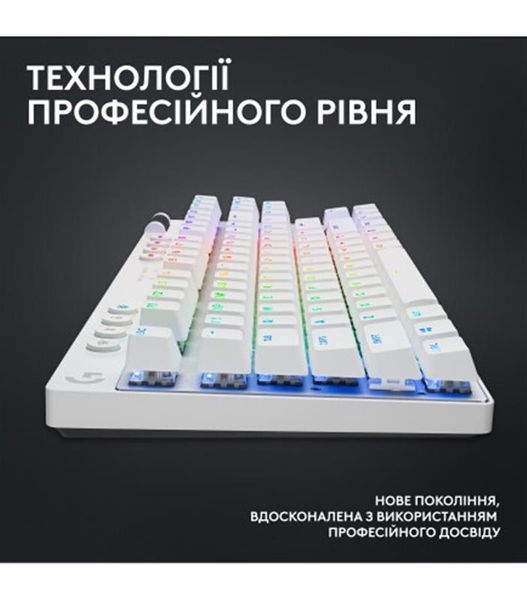 Клавiатура бездротова Logitech G PRO X TKL Lightspeed White Tactile (920-012148) 920-012148 фото