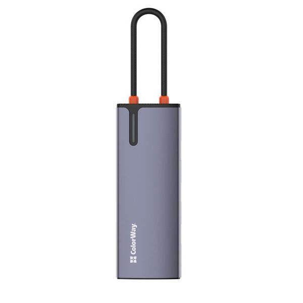 Док-станція СolorWay USB-C 6-в-1 Type C PD 100W/USB3.0х3/USB2.0/RJ45 (CW-HUB03) CW-HUB03 фото