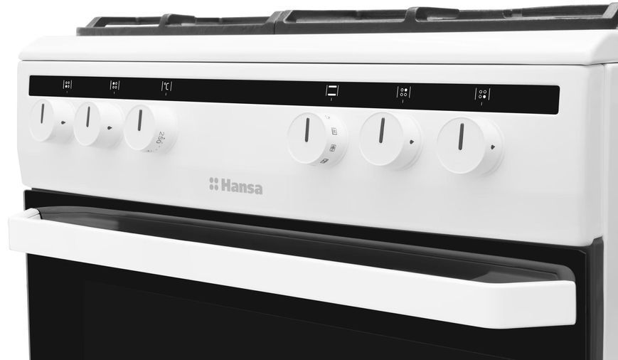 Плита комбінована Hansa, 60х60см, 62л, чавун, газ контр., білий FCMW680451 фото