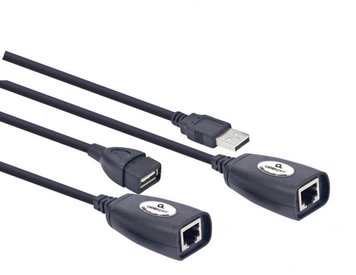 Кабель Cablexpert USB - RJ-45 (M/F), подовжувач USB 2.0 по кручений парі, до 30 м, чорний (UAE-30M) UAE-30M фото