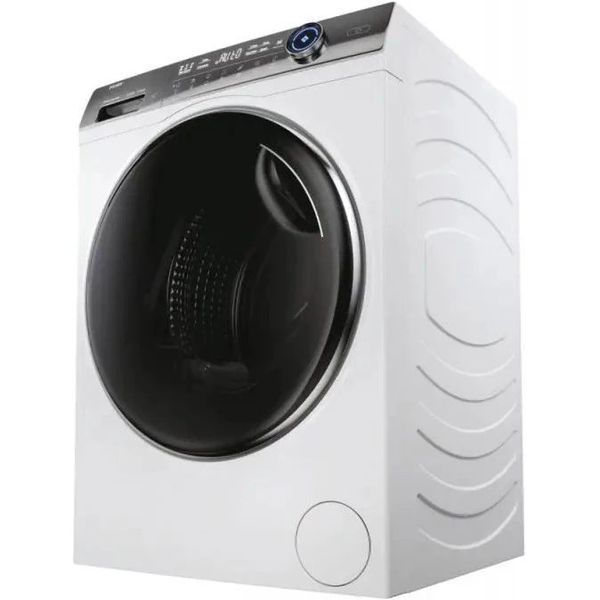 Пральна машина Haier фронтальна, 12кг, 1400, A+++, 60см, дисплей, пара, інвертор, люк чорний, прямий привід, білий HW120G-B14979U1S фото