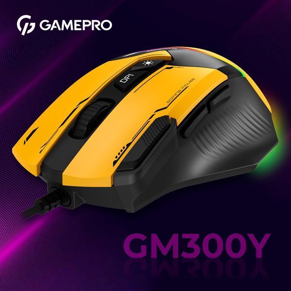 Миша GamePro GM300BL Yellow-Black GM300Y фото