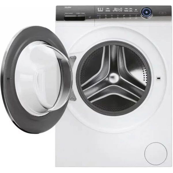 Пральна машина Haier фронтальна, 12кг, 1400, A+++, 60см, дисплей, пара, інвертор, люк чорний, прямий привід, білий HW120G-B14979U1S фото