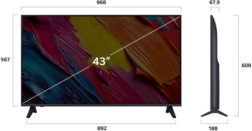 Телевізор 43" LG QNED 4K 60Hz Smart WebOS Black 43QNED70A6A фото