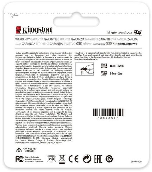 Карта пам`яті MicroSDXC 1TB UHS-I/U3 Class 10 Kingston Canvas Go! Plus R170/W90MB/s (SDCG3/1TBSP) SDCG3/1TBSP фото