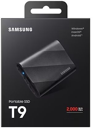 Накопичувач зовнішній SSD 2.5" USB 1.0TB Samsung T9 Black (MU-PG1T0B/EU) MU-PG1T0B/EU фото